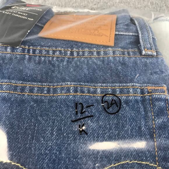 New Levi’s Premium Women Deconstructed Hem Denim Skirt in Halfsies size 24 - Picture 13 of 13